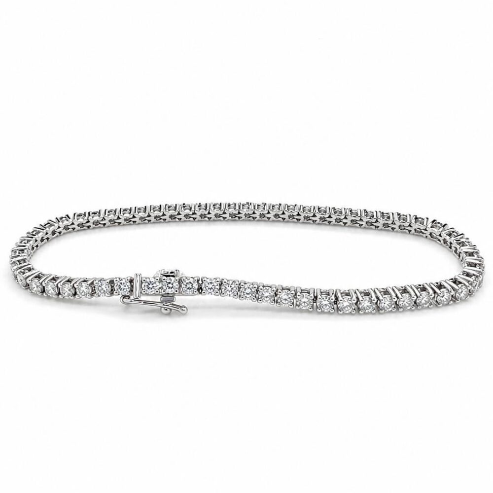 Bracciale tennis oro bianco e brillanti 3 ct