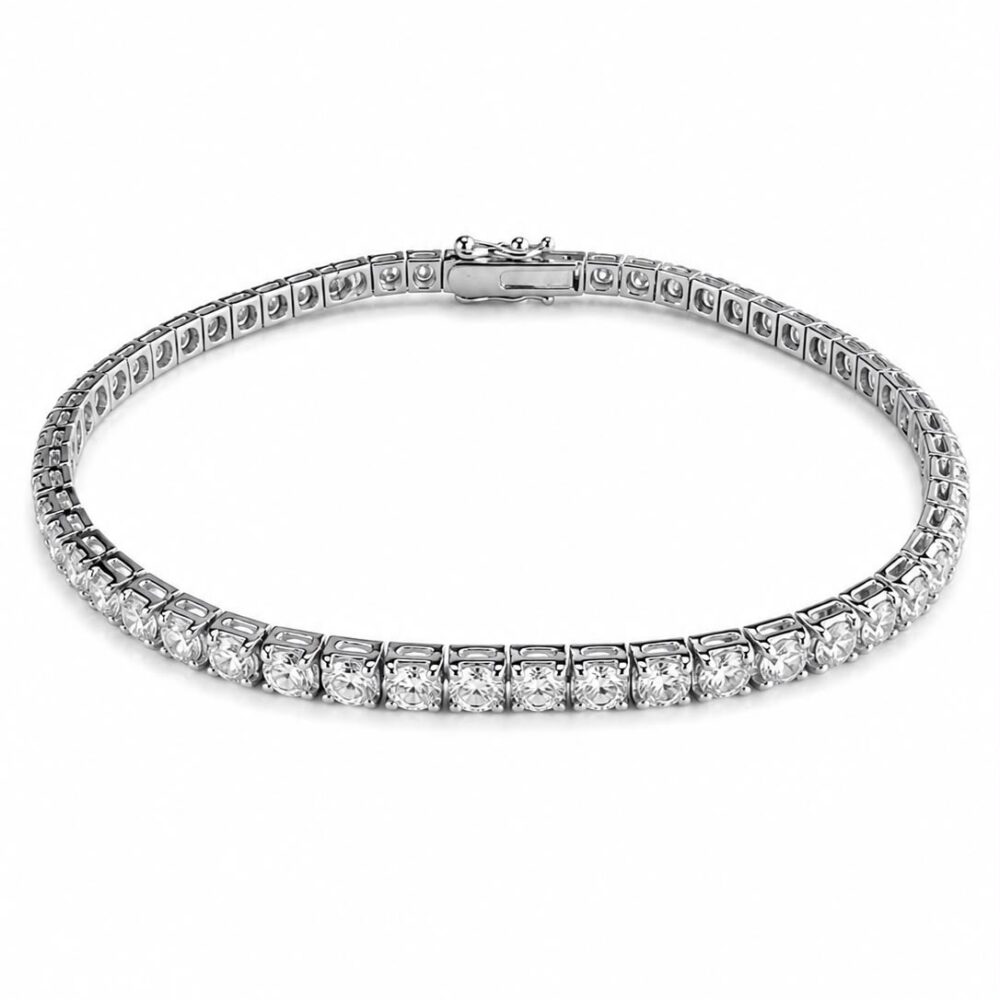 Bracciale tennis oro bianco e brillanti 3.4 ct