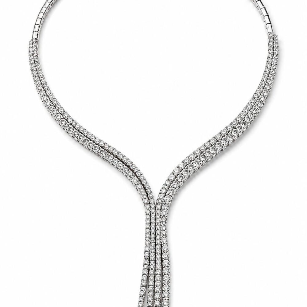 Collier oro bianco e brillanti